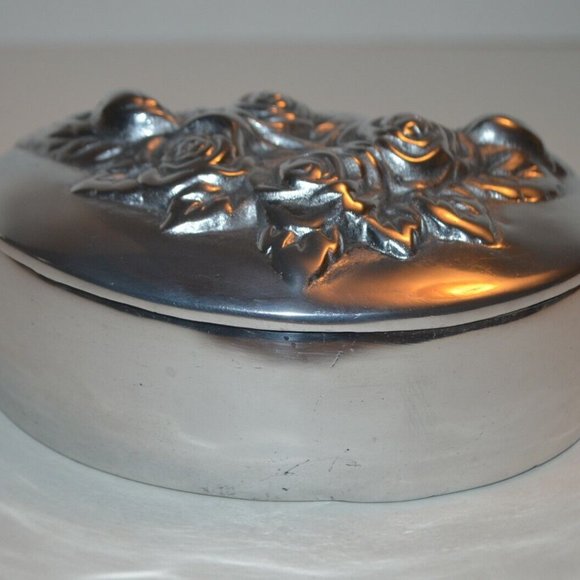Pewter Mexico Ann Kary AK0947 JEWELERY BOX TRINKETS ALHAJERO ROSES - Picture 10 of 10